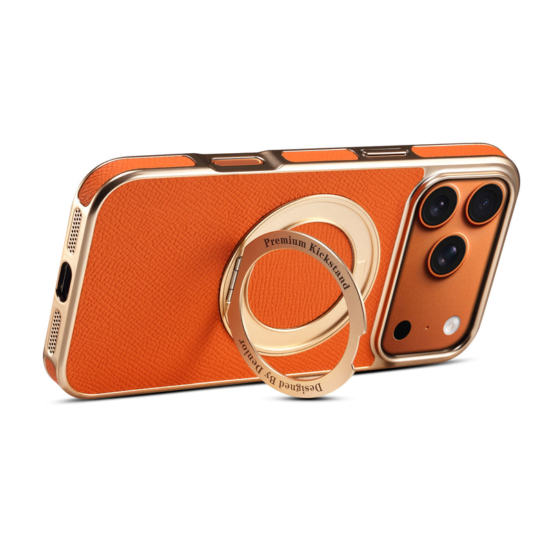Top-Grain Cowhide Leather Case with Rotatable Kickstand | A23+1