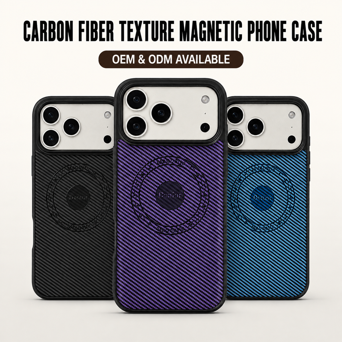 Carbon Fiber PU Leather Magnetic Phone Case | A15