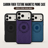 Carbon Fiber PU Leather Magnetic Phone Case | A15