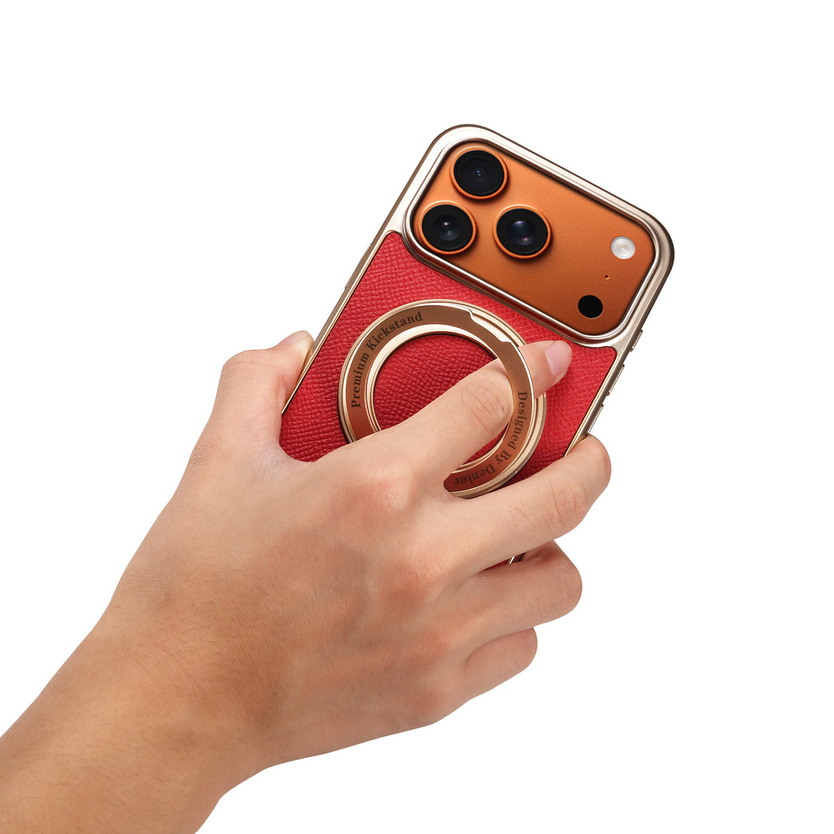 Top-Grain Cowhide Leather Case with Rotatable Kickstand | A23+1