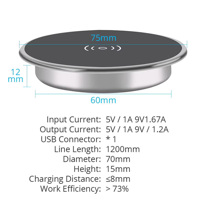 Desk Embeded Wireless Charger for iPhone 11 X Samsung S10 Xiaomi mi 9 Table Office 15W 10W 7.5W Qi Fast Pad Phone Charger 3.0