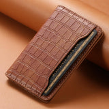 V03 Adhesive Phone Card Holder - Crocodile Pattern