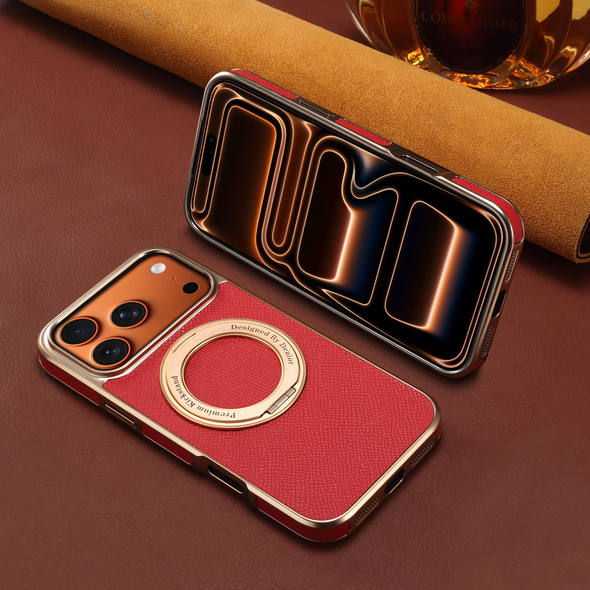 Top-Grain Cowhide Leather Case with Rotatable Kickstand | A23+1