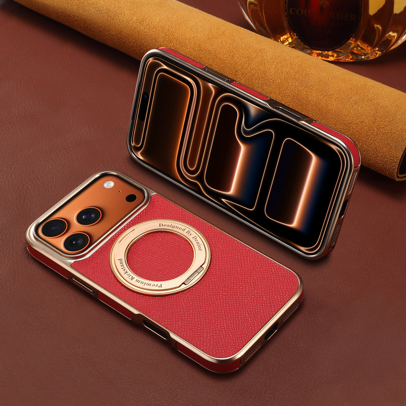 Top-Grain Cowhide Leather Case with Rotatable Kickstand | A23+1
