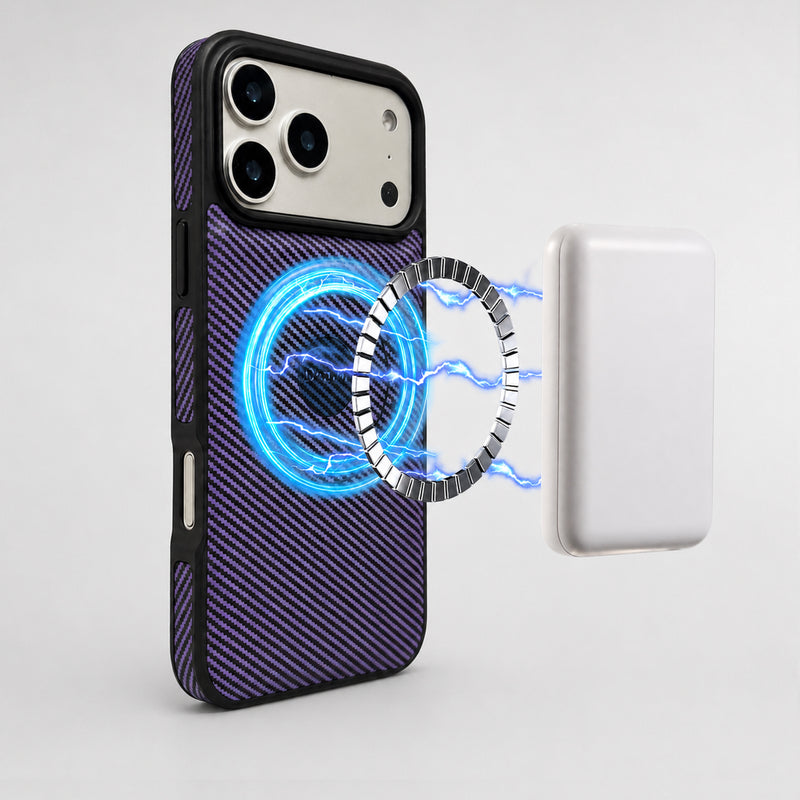 Carbon Fiber PU Leather Magnetic Phone Case | A15