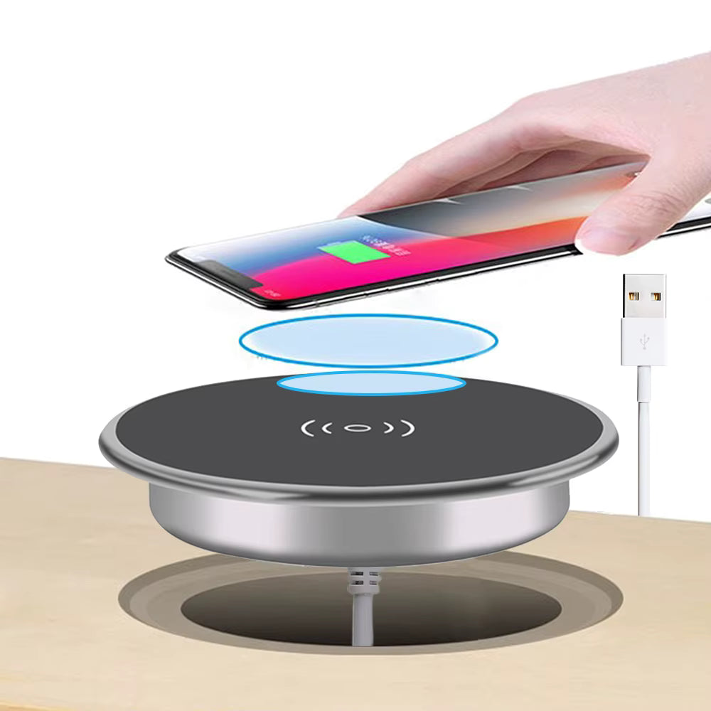 Desk Embeded Wireless Charger for iPhone 11 X Samsung S10 Xiaomi mi 9 Table Office 15W 10W 7.5W Qi Fast Pad Phone Charger 3.0