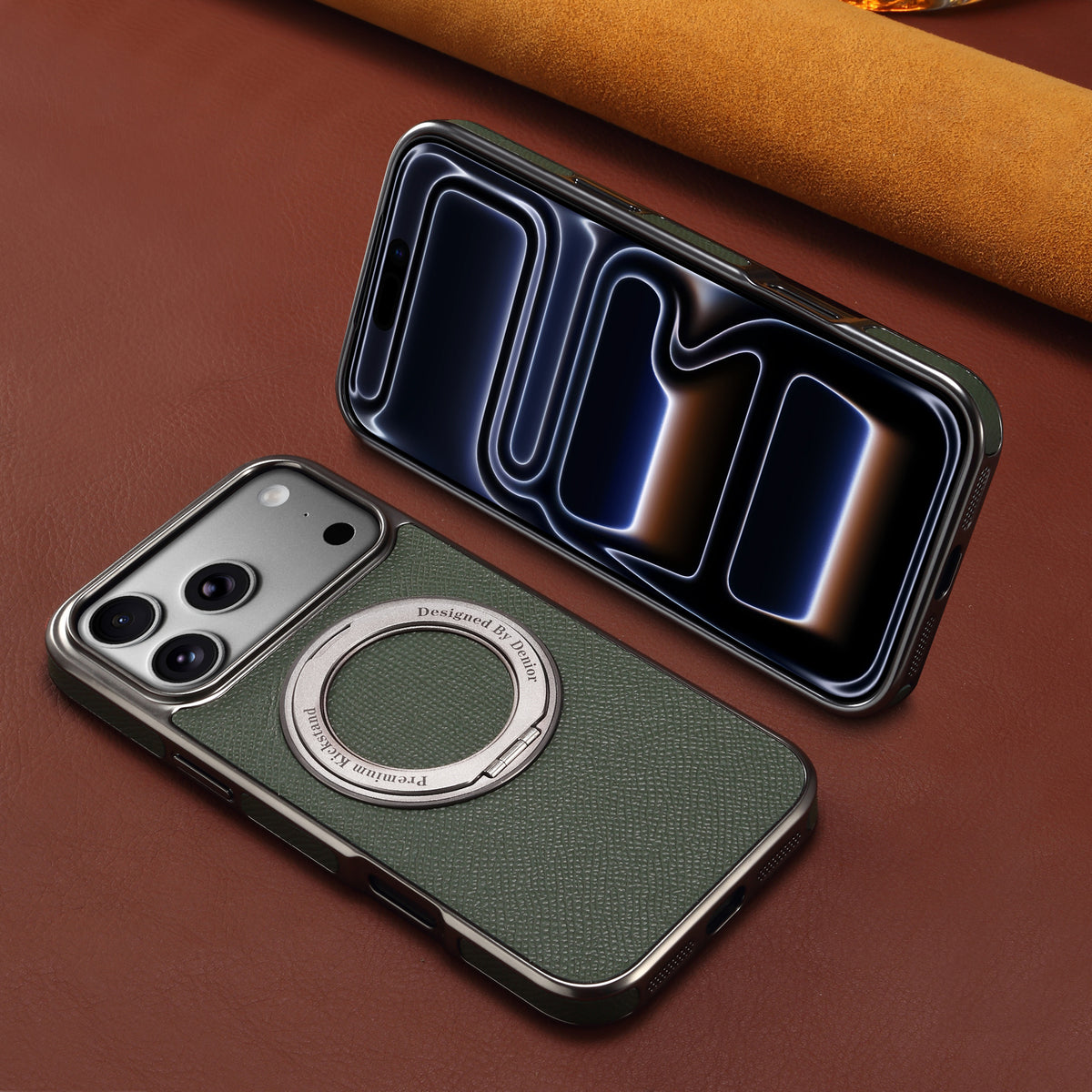 Top-Grain Cowhide Leather Case with Rotatable Kickstand | A23+1