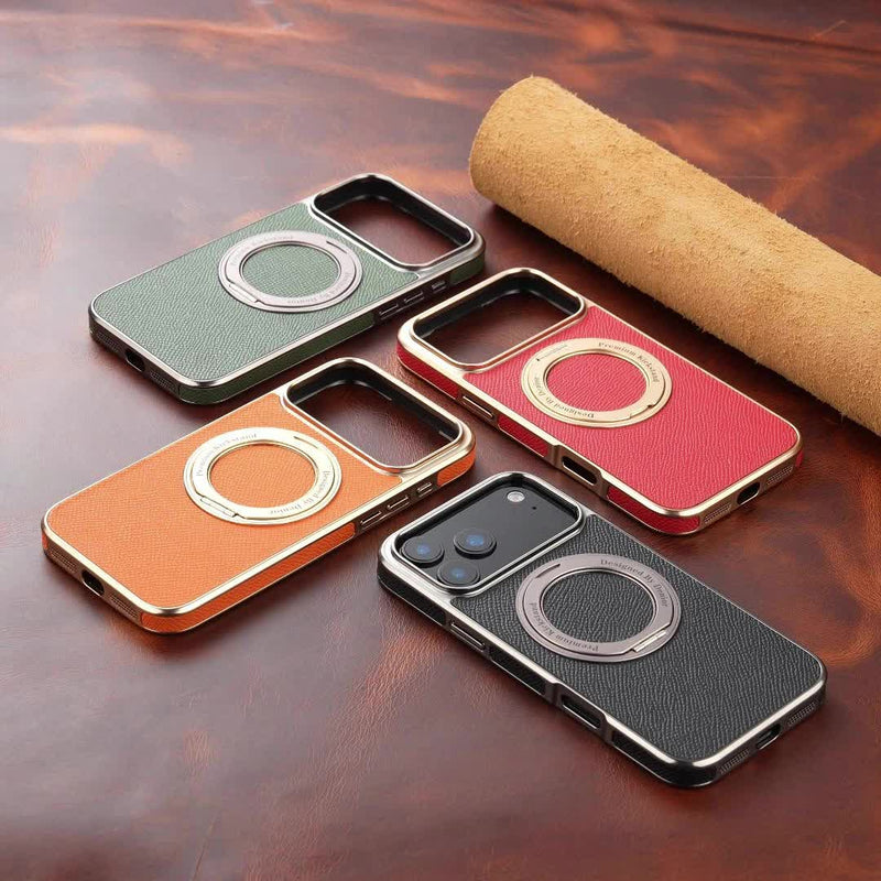 Top-Grain Cowhide Leather Case with Rotatable Kickstand | A23+1