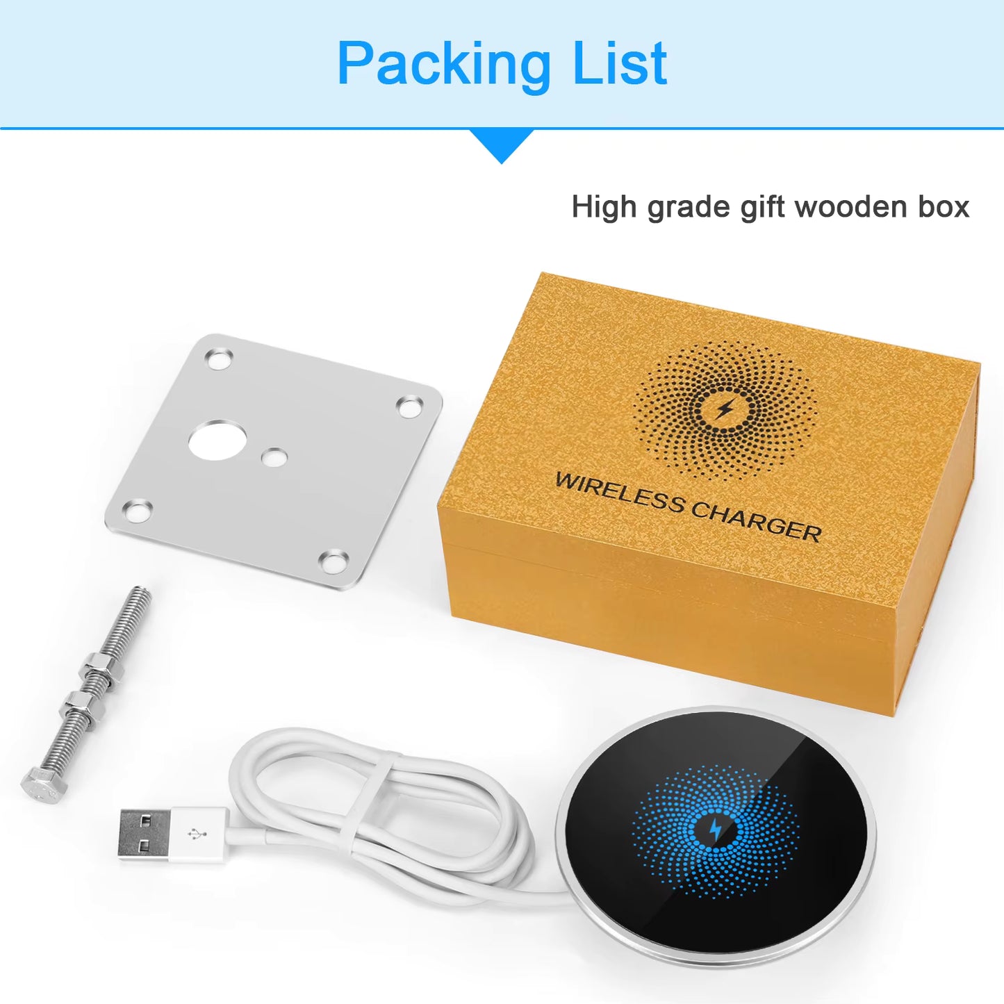 Desk Embeded Wireless Charger for iPhone 11 X Samsung S10 Xiaomi mi 9 Table Office 15W 10W 7.5W Qi Fast Pad Phone Charger 3.0