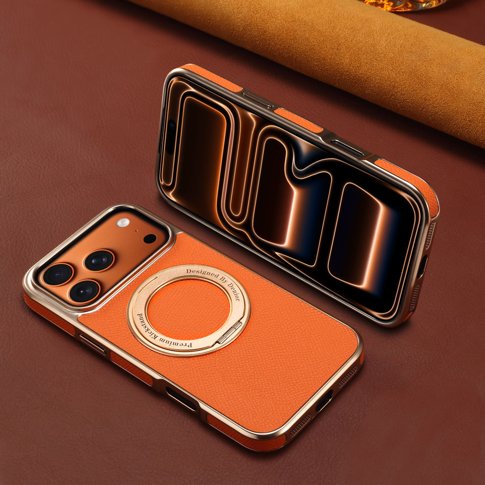 Top-Grain Cowhide Leather Case with Rotatable Kickstand | A23+1