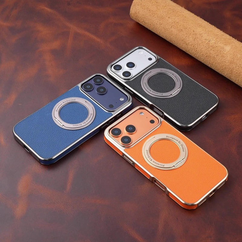 Lychee PU Leather Case with Rotatable Kickstand | A25+2L