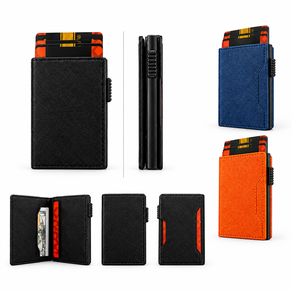 T4 Pop-Up Wallet - 9 Cards - Lychee Leather