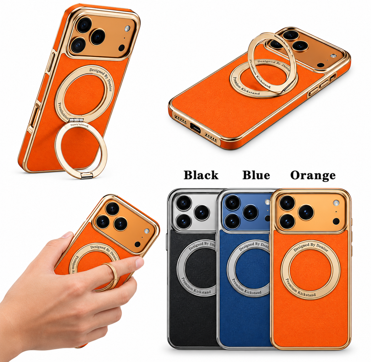 Lychee PU Leather Case with Rotatable Kickstand | A25+2L