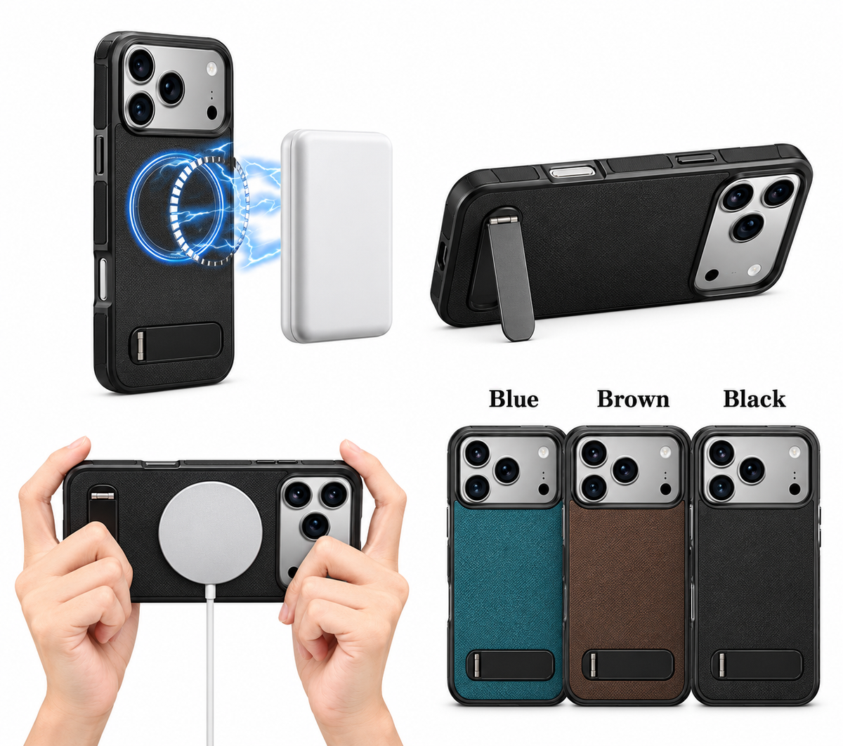 Skin-Feel PU Leather Magnetic Case with Kickstand | A25+2S