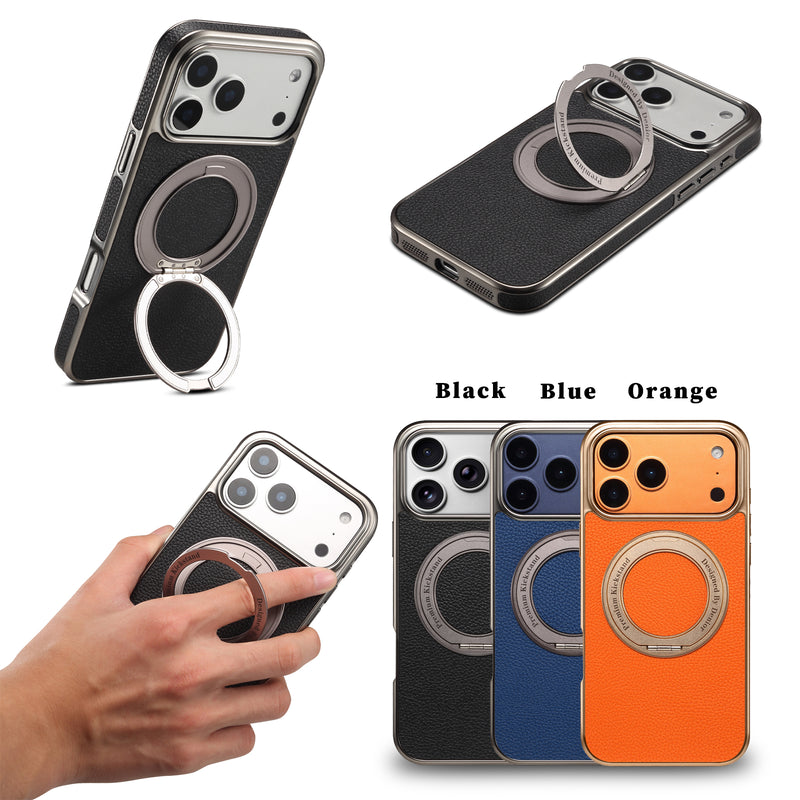 Lychee PU Leather Case with Rotatable Kickstand | A25+2L