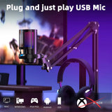 USB Gaming Microphone with Live reverb function One piece of mute RGB Condenser Microphone for Streaming Games, Audio Recording