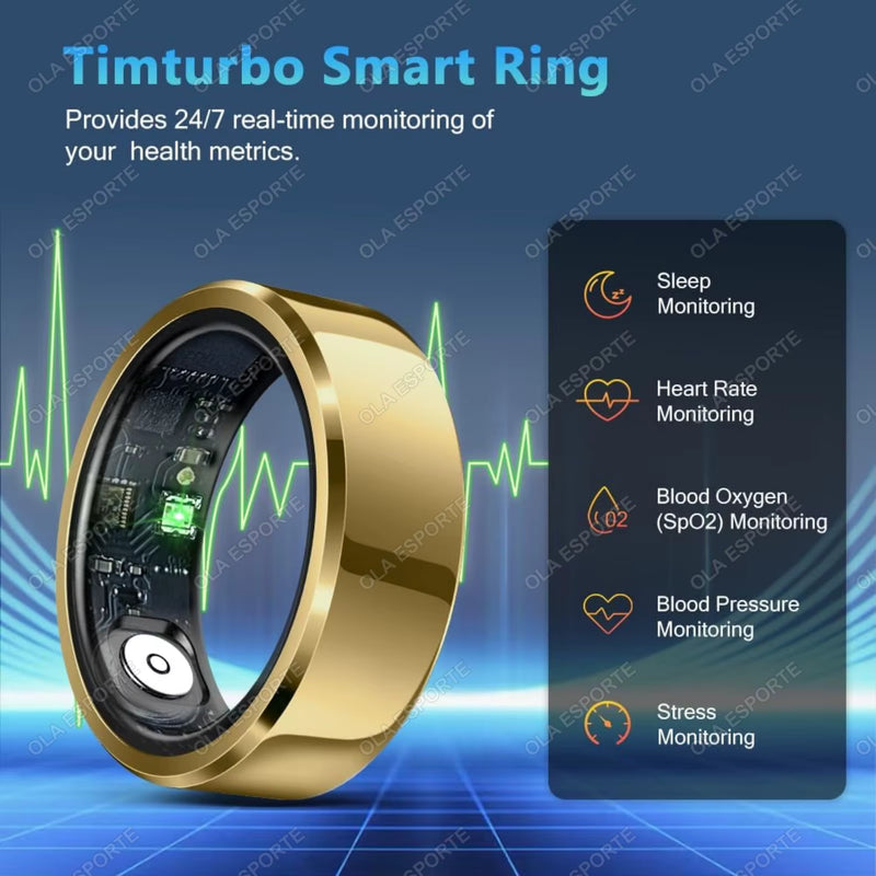 2025 Smart Ring Blood Pressure Heart Rate Sleep Monitoring Smart Ring IP68 & 5ATM Waterproof Multi-sport Mode Smart Ring Man Women