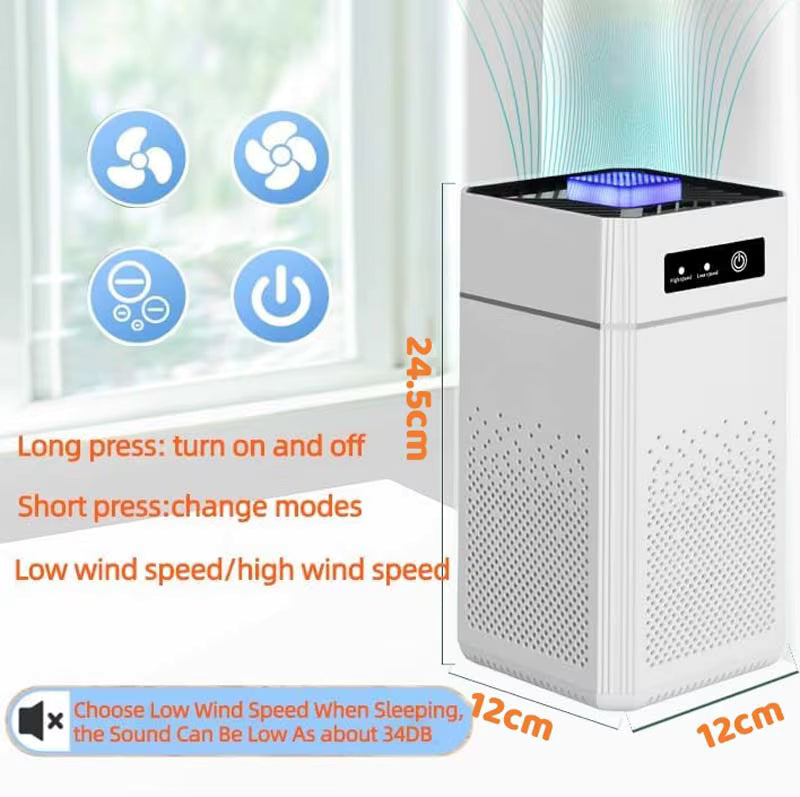 Professional home air purifier for removing formaldehyde odor and releasing negative ions, suitable for home and office use