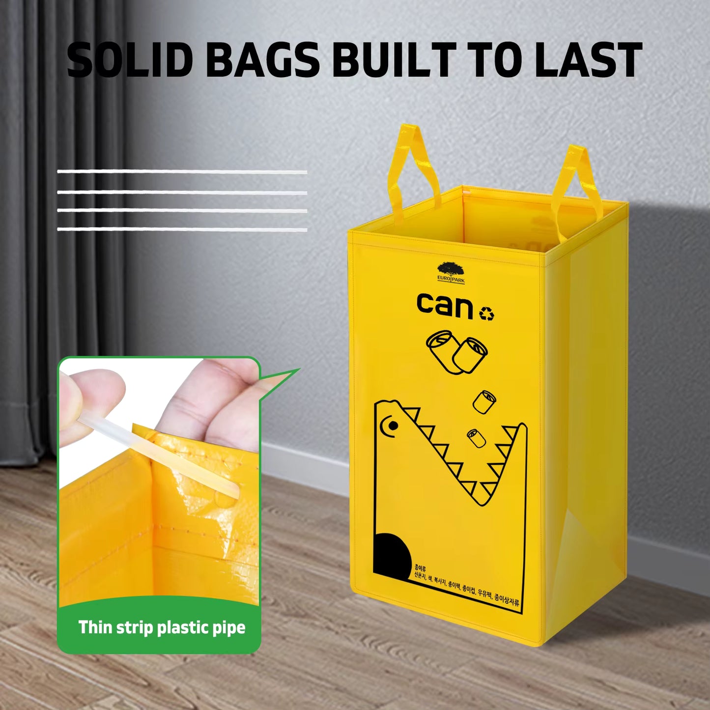 149L Recycling Bin Waterproof Recyclable Garbage Bag with Colorful Printing - Foldable Bottle Recycling Storage for Home Kitchen