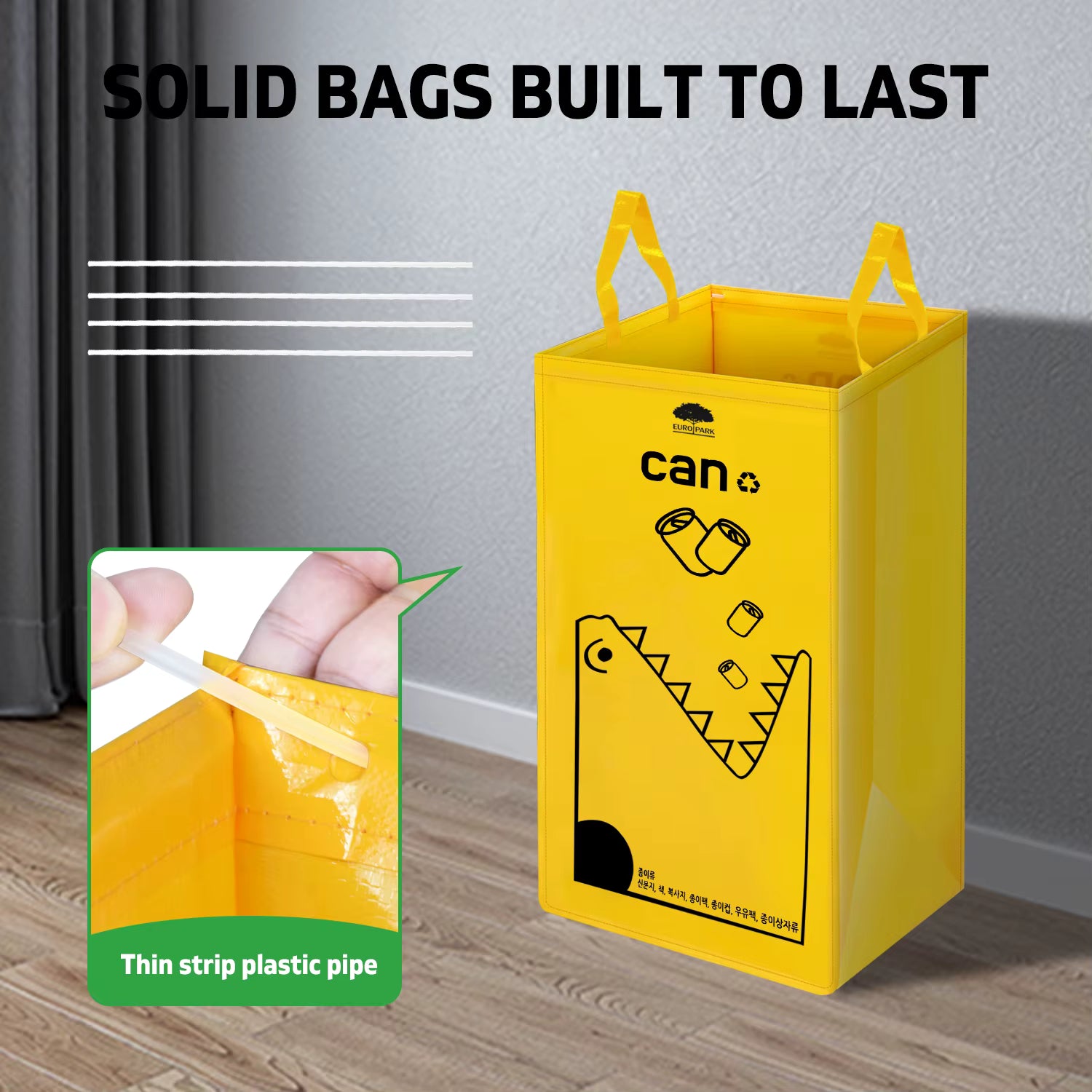149L Recycling Bin Waterproof Recyclable Garbage Bag with Colorful Printing - Foldable Bottle Recycling Storage for Home Kitchen