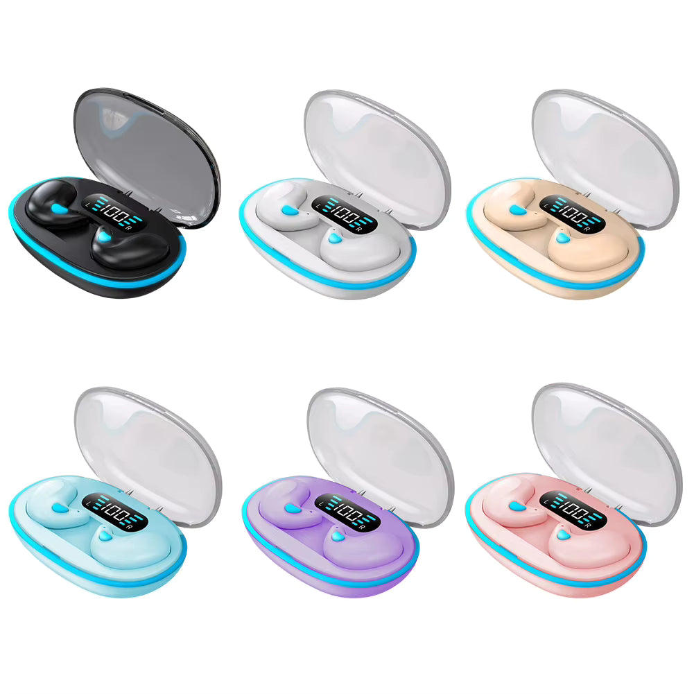 X55 Mini Invisible Sleep Wireless Earphone Bluetooth 5.3 Waterproof Noise Cancelling Touch Control Headphone for Better Sleep