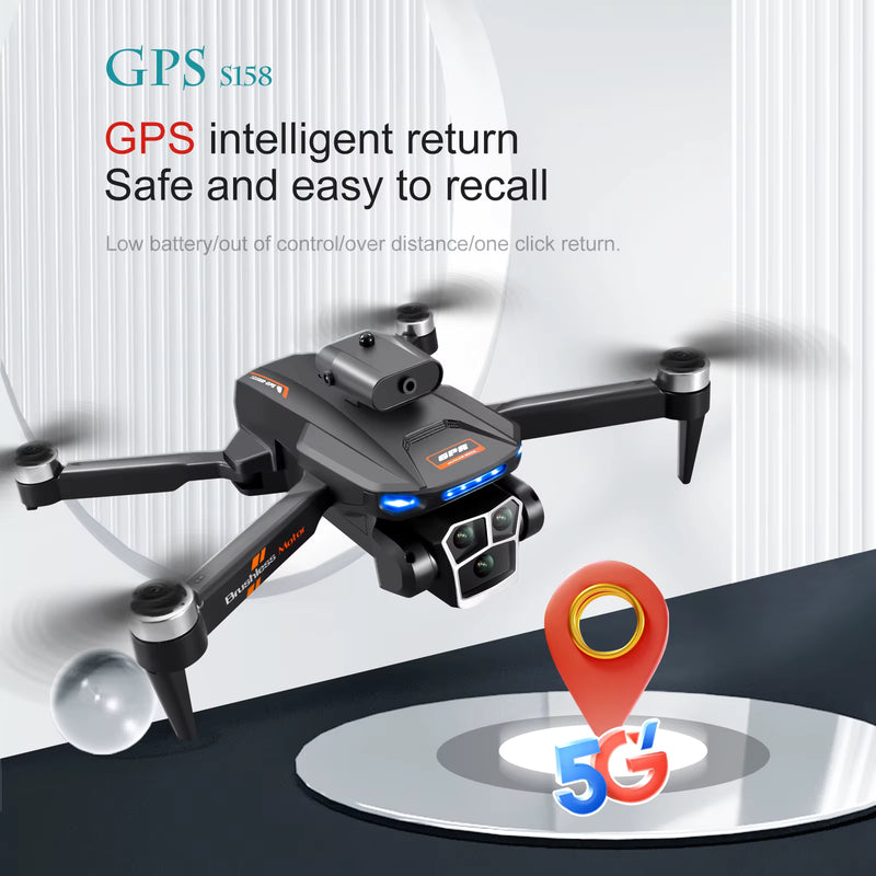2025 S158 GPS Return Drone Screen Control Folding 8K HD Camera 5G Brushless Motor Optical Flow Positioning RC Quadcopter RC Toy