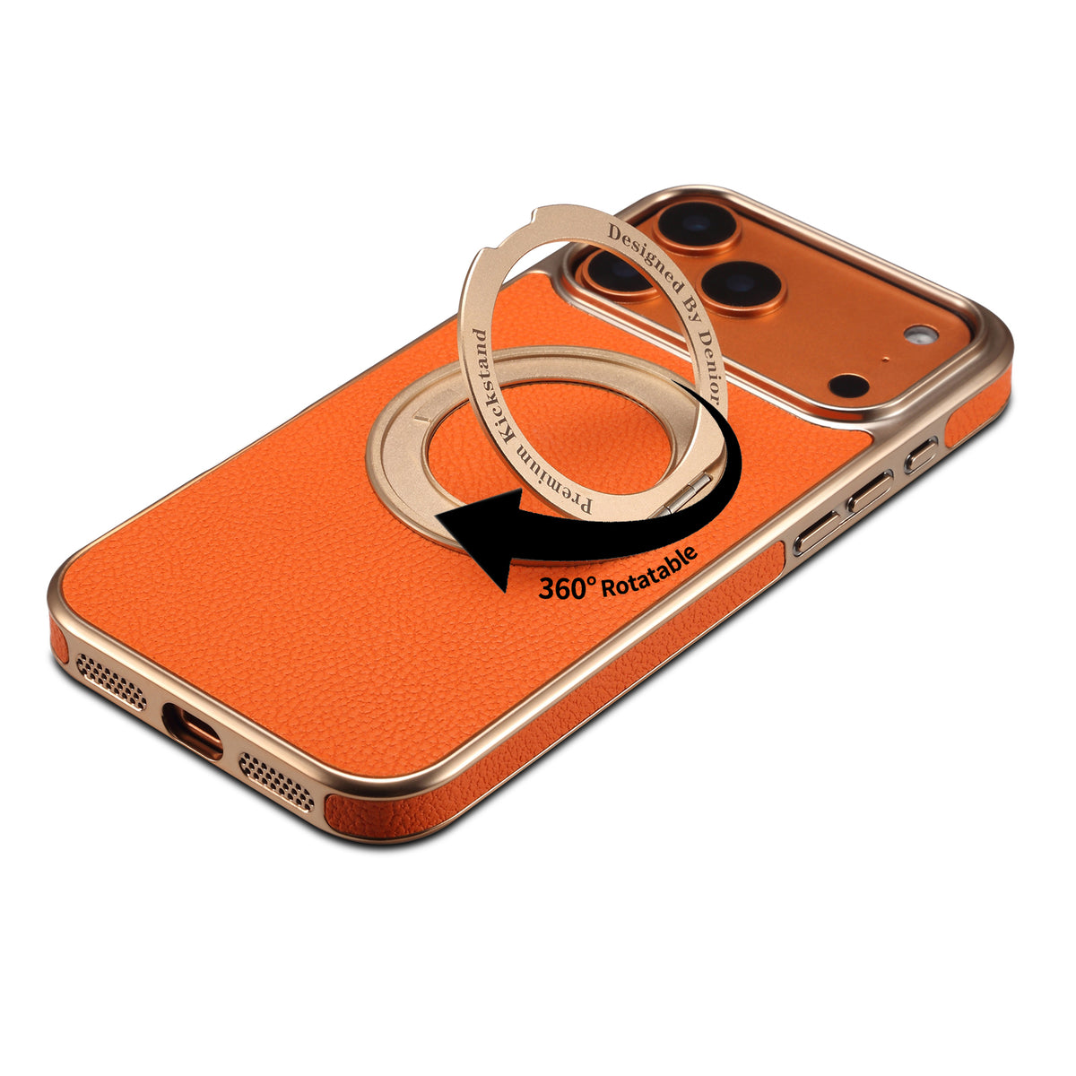 Lychee PU Leather Case with Rotatable Kickstand | A25+2L
