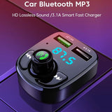 LED MP3 Car Bluetooth FM Hands-Free Bluetooth-compaitable 5.0 Transmitter 3.1A QC3.0 PD Type C Dual USB Car Charger