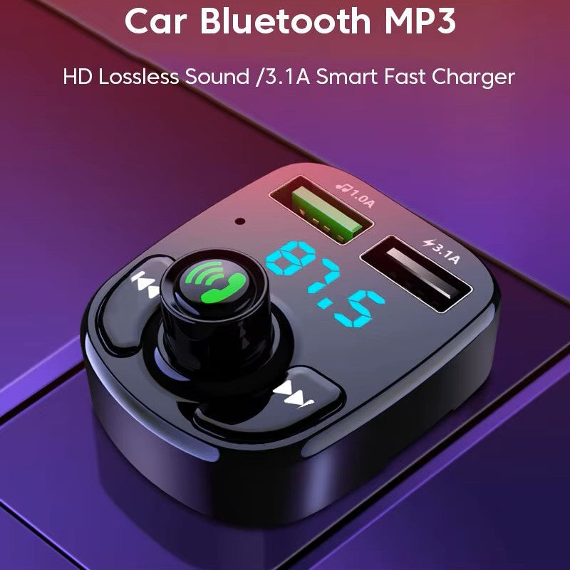 LED MP3 Car Bluetooth FM Hands-Free Bluetooth-compaitable 5.0 Transmitter 3.1A QC3.0 PD Type C Dual USB Car Charger