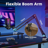 USB Gaming Microphone with Live reverb function One piece of mute RGB Condenser Microphone for Streaming Games, Audio Recording