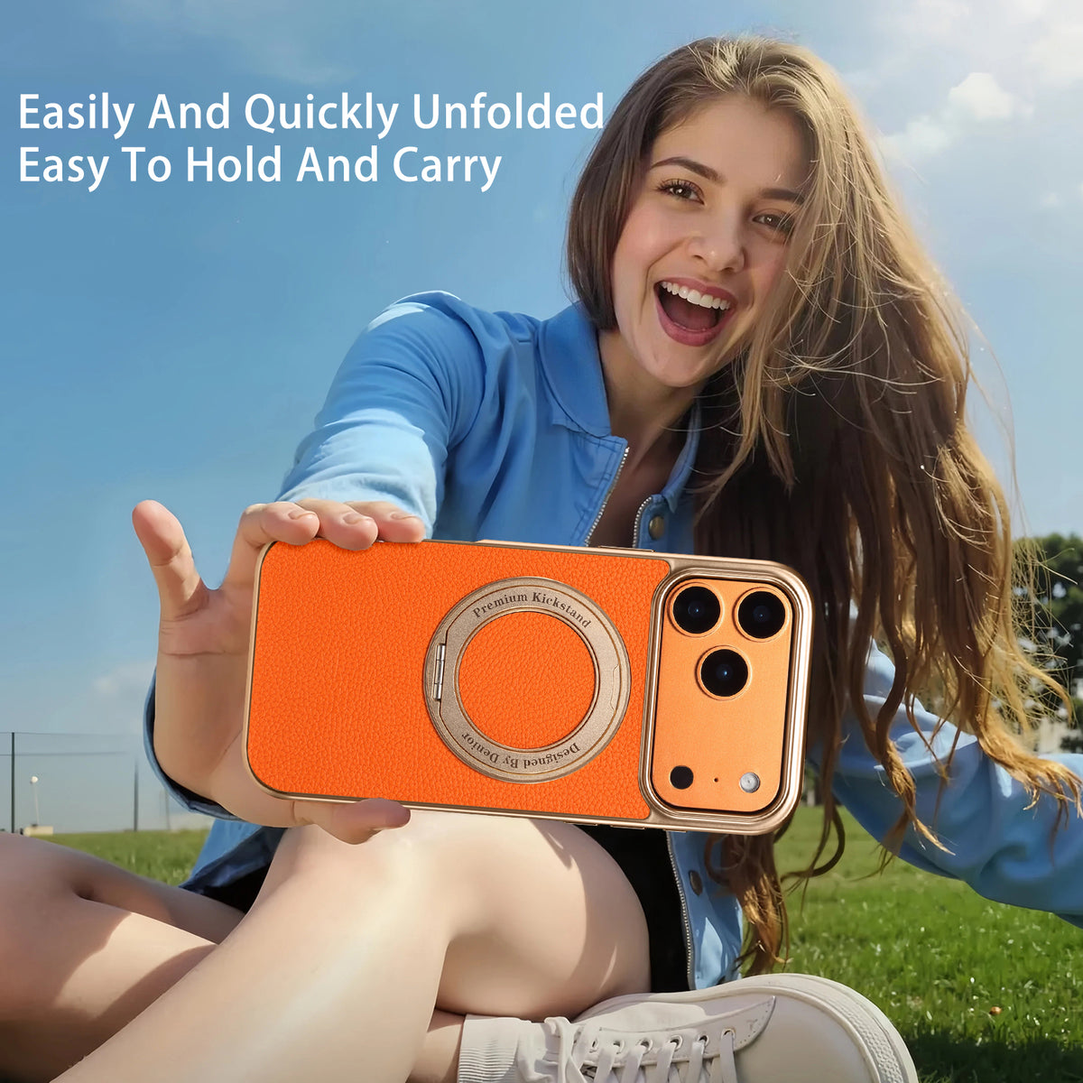 Lychee PU Leather Case with Rotatable Kickstand | A25+2L