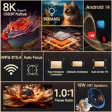 Magcubic 900ANSI Android 14 Projector Auto Focus Support 8K Native 1080P With Wifi6 BT5.4 16G Allwinner H726 Portable HY350Max