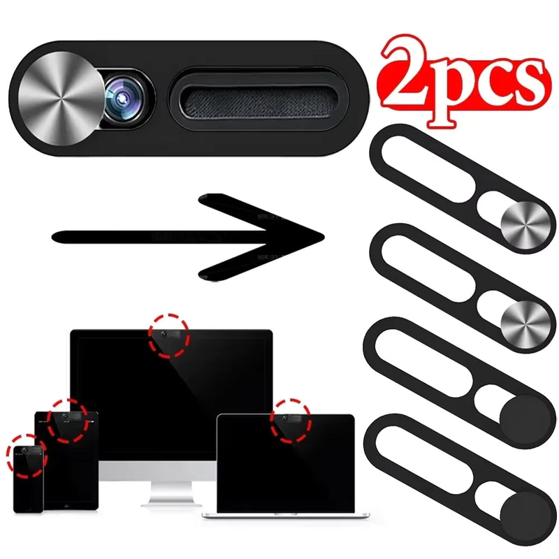 1-2Pcs Black Webcam Cover for IPhone Anti-hacker Shutter Privacy Protection Slide Shield Anti-peep for SmartPhone Laptop Camera