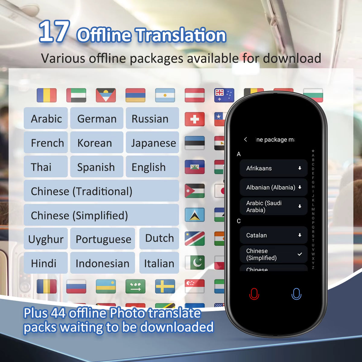 Z2 Instant AI Voice Translator Portable 3.1 inch Touch Screen Real Time Translator with Recording Photo for Travel Learn Meeting
