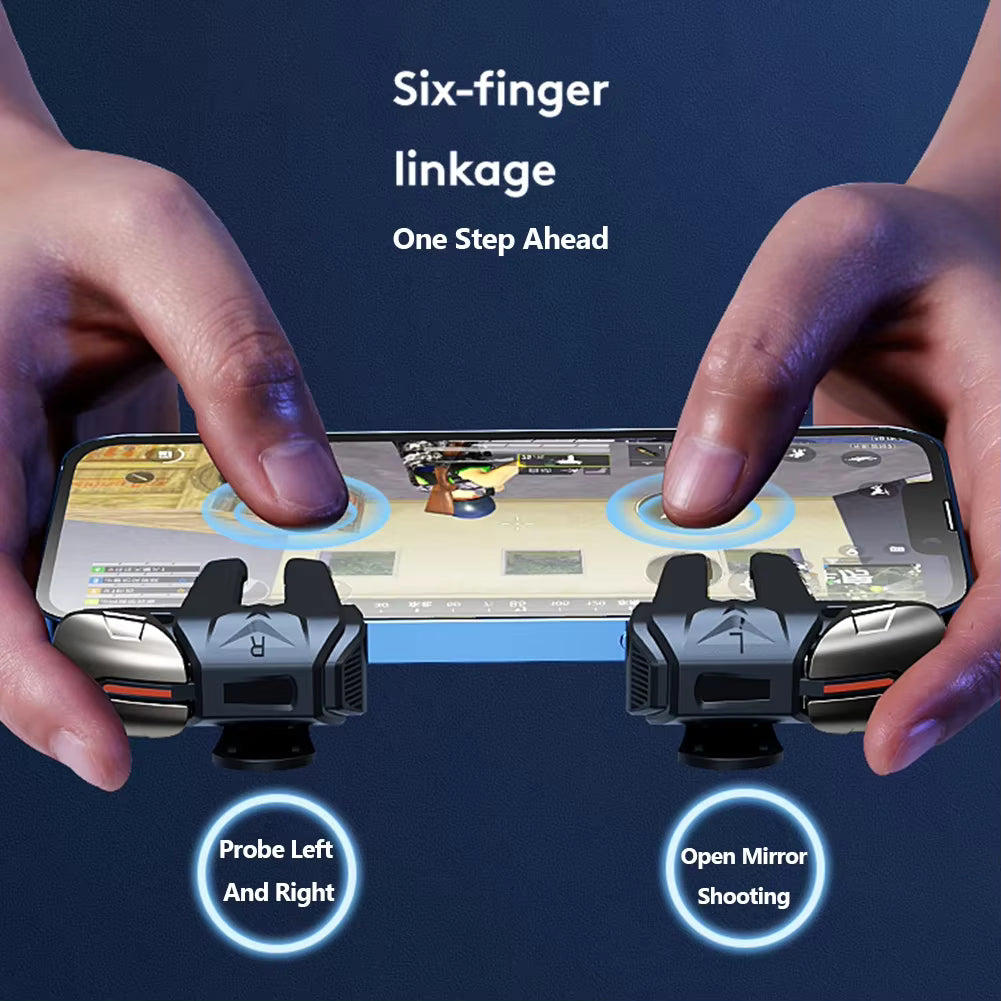 G21 1 Pair 6 Finger Game Controller for PUBG Game Mobile Gamepad Trigger Joystick Shooter Fire Button Controller for PUBG Mobile