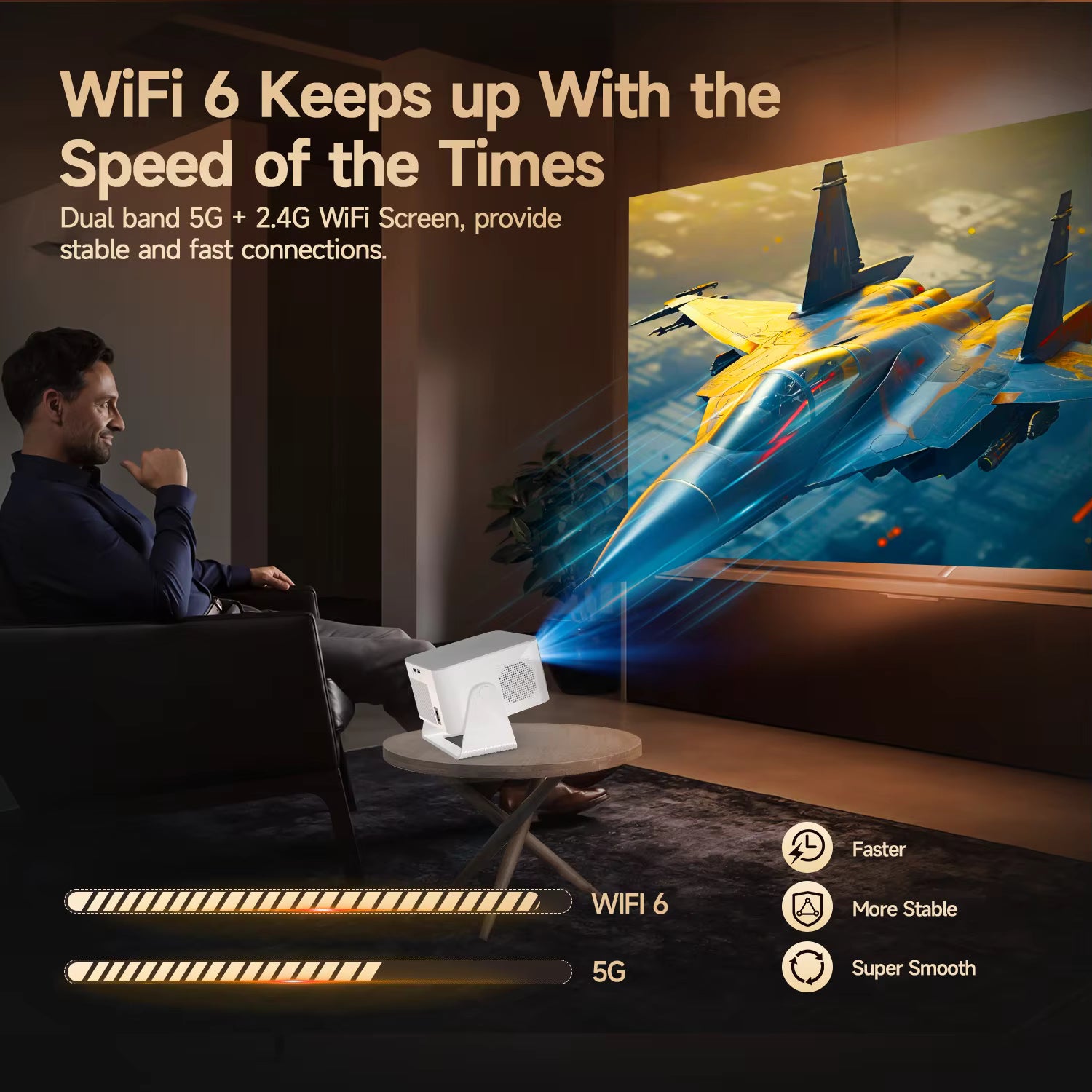 Magcubic 900ANSI Android 14 Projector Auto Focus Support 8K Native 1080P With Wifi6 BT5.4 16G Allwinner H726 Portable HY350Max