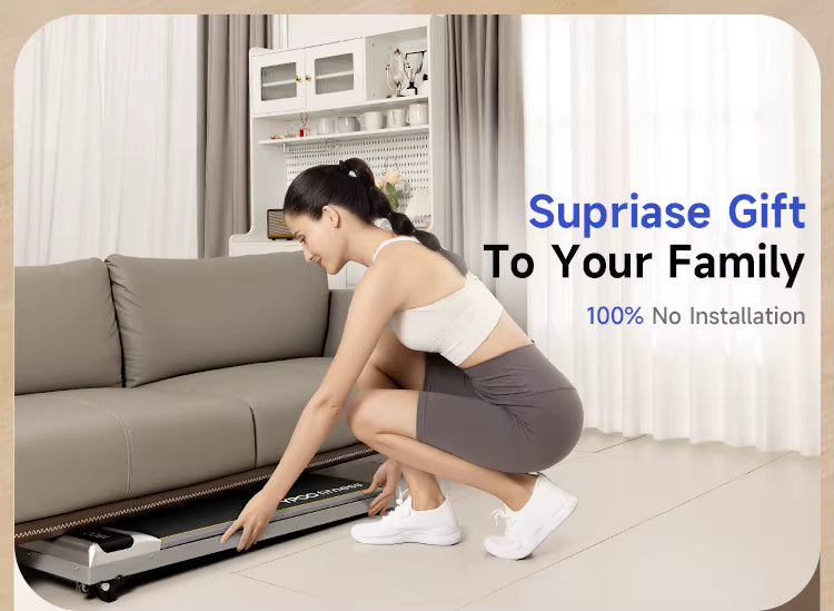 YPOO 38cm Treadmill for Home Low Noise Walking Pad Under Desk Running Machine with YPOOFIT APP