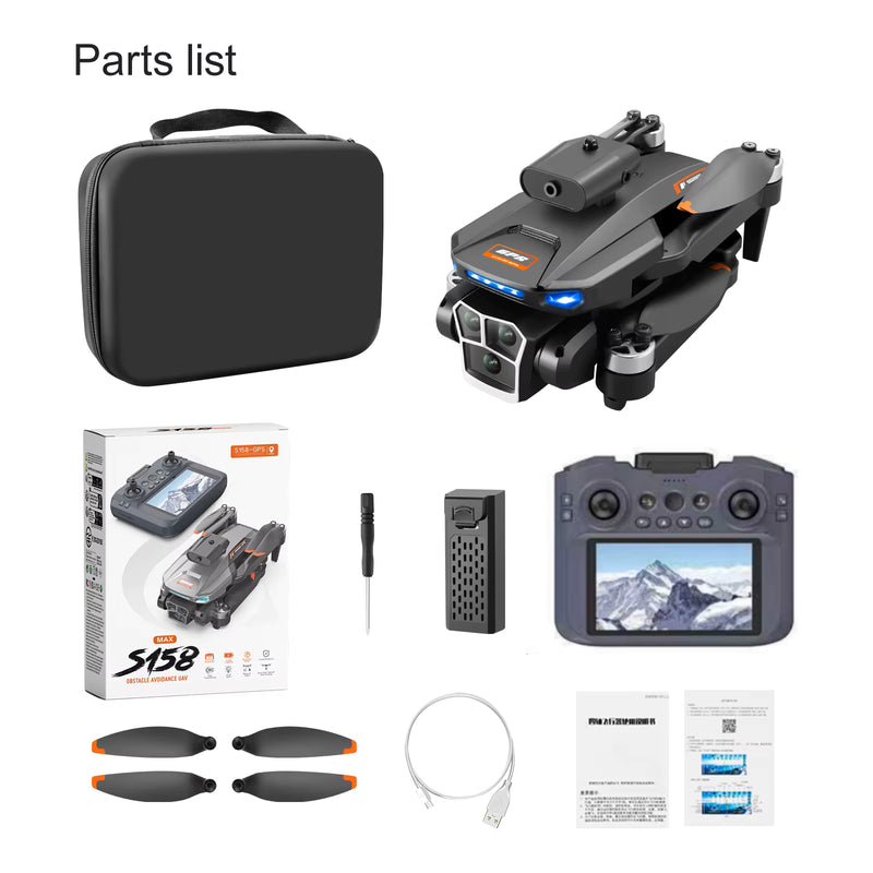 2025 S158 GPS Return Drone Screen Control Folding 8K HD Camera 5G Brushless Motor Optical Flow Positioning RC Quadcopter RC Toy