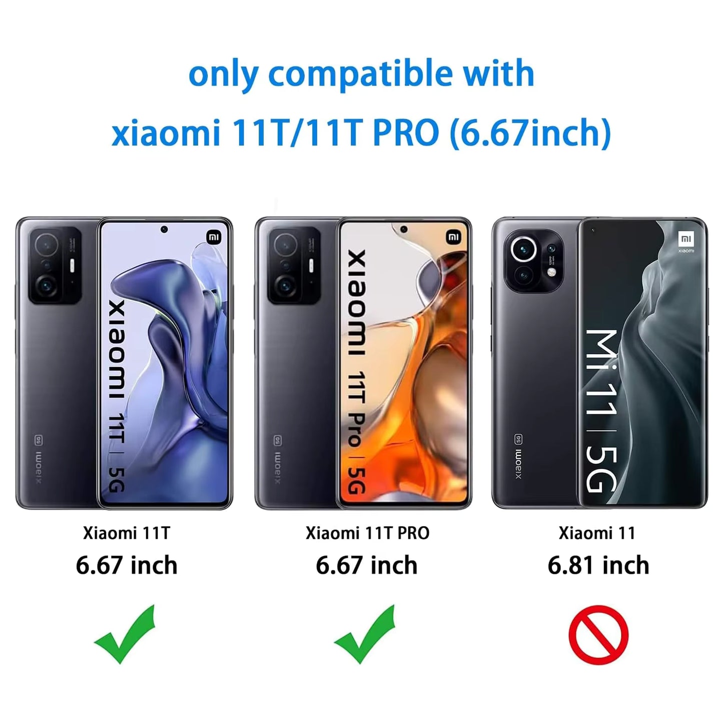 2Pcs/4Pcs 9H Tempered Glass For Xiaomi 11T / 11T Pro Screen Protector Glass Film