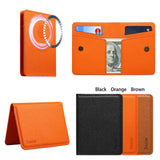 V28 Magnetic Card Holder with Cash Slot - PU Leather