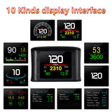 P10 Pro Head Up Display On-board Computer Car Digital OBD2 Mileage OBD Driving Computer Display Speedometer Temperature Gauge