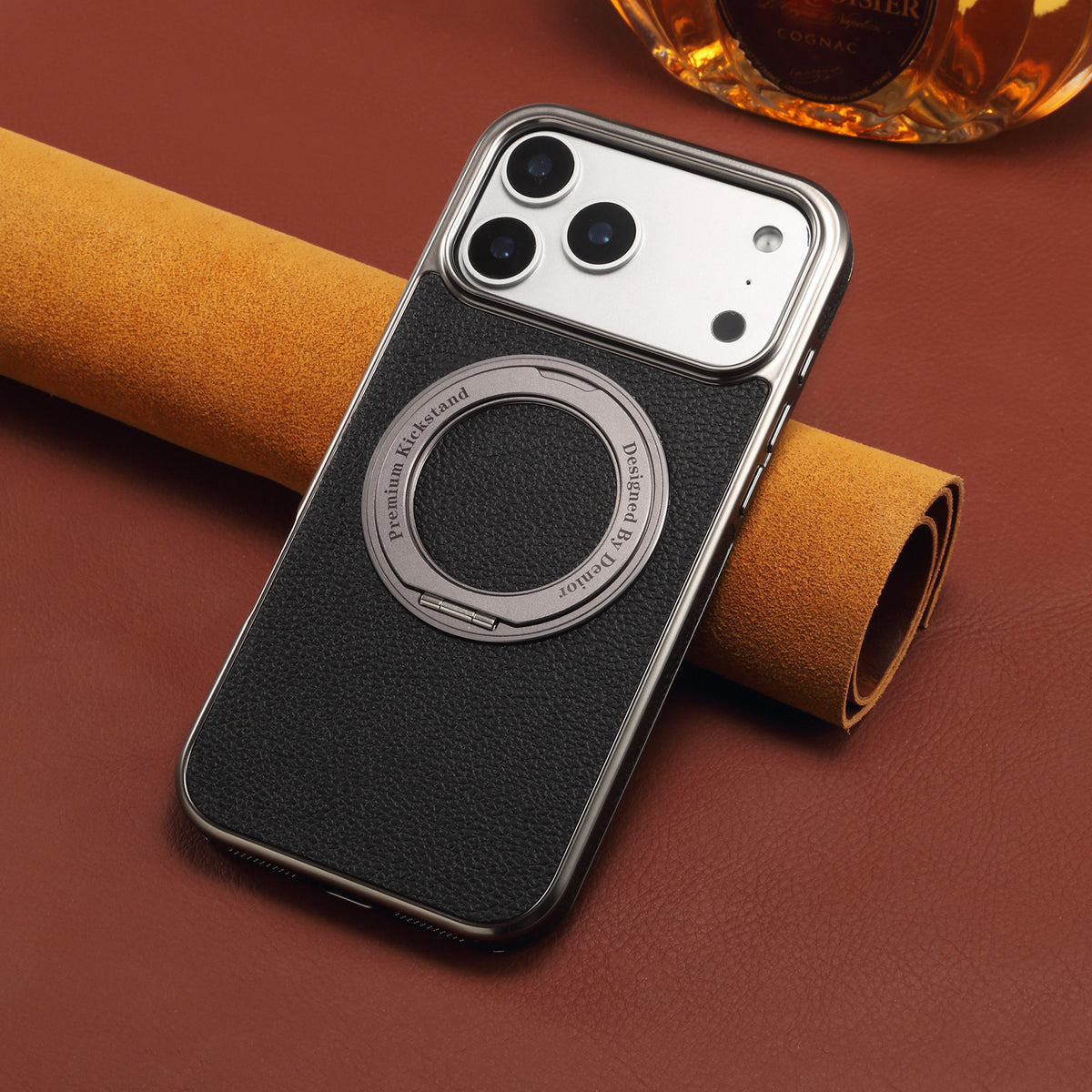 Lychee PU Leather Case with Rotatable Kickstand | A25+2L