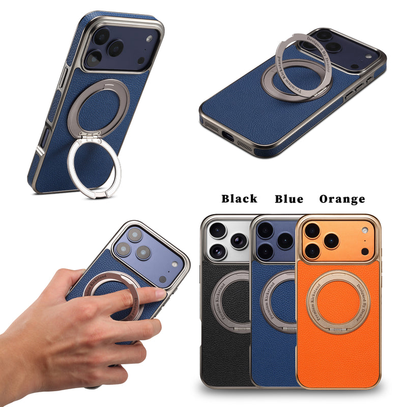 Lychee PU Leather Case with Rotatable Kickstand | A25+2L