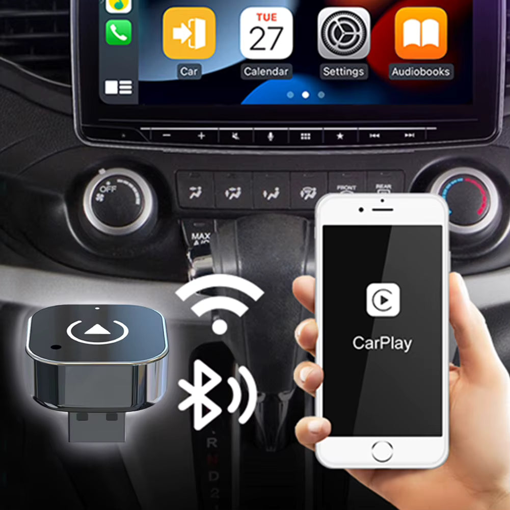2 in 1 Wireless CarPlay Android Auto Adapter Smart USB Dongle Auto Connect Plug & Play for iPhone and Android Factory Wired Cars
