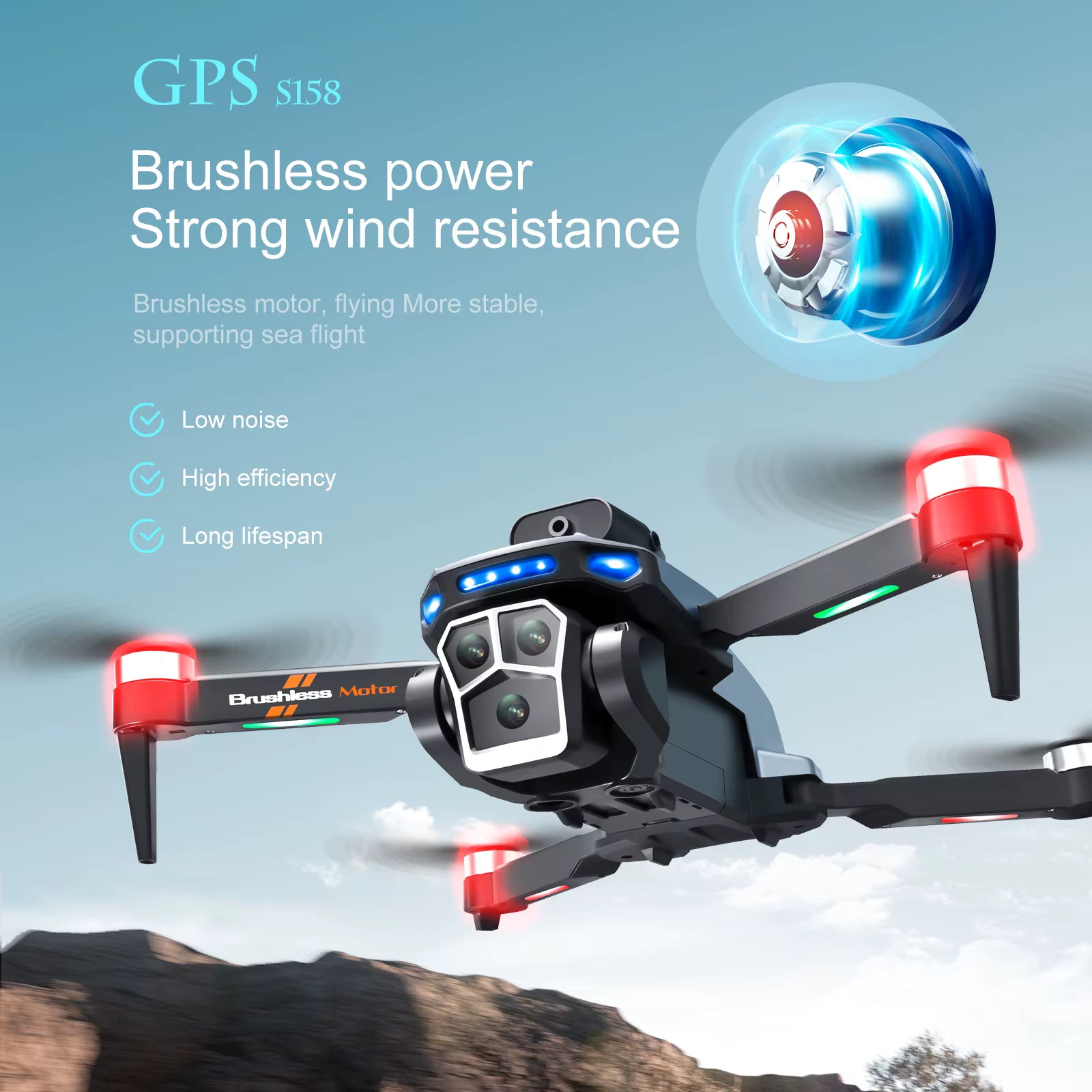 2025 S158 GPS Return Drone Screen Control Folding 8K HD Camera 5G Brushless Motor Optical Flow Positioning RC Quadcopter RC Toy