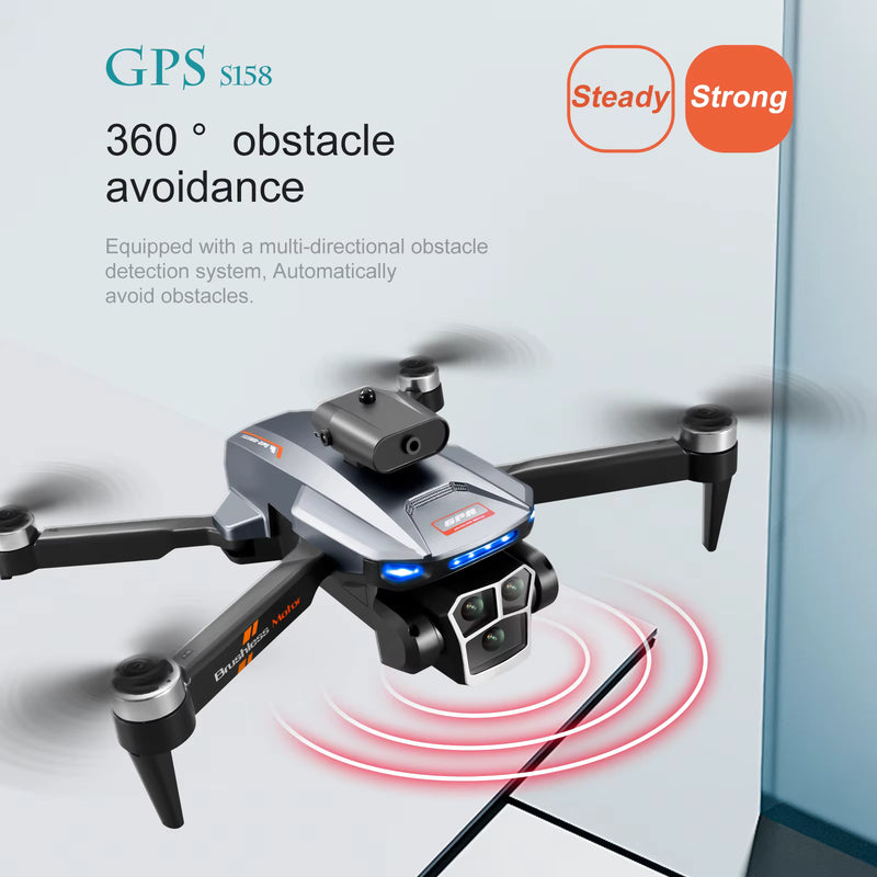 2025 S158 GPS Return Drone Screen Control Folding 8K HD Camera 5G Brushless Motor Optical Flow Positioning RC Quadcopter RC Toy