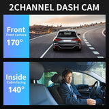 1080P WIFI Dual camera Dash Cam for cars, Front And Inside, car camera with IR Night Vision, Loop Recording, wide angle Car DVR Came