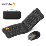 ProtoArc Ergonomic Foldable Keyboard XK03 Split Folding Bluetooth Portable Travel Keyboard for iPad iPhone Tablet Laptop PC