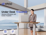 YPOO 38cm Treadmill for Home Low Noise Walking Pad Under Desk Running Machine with YPOOFIT APP