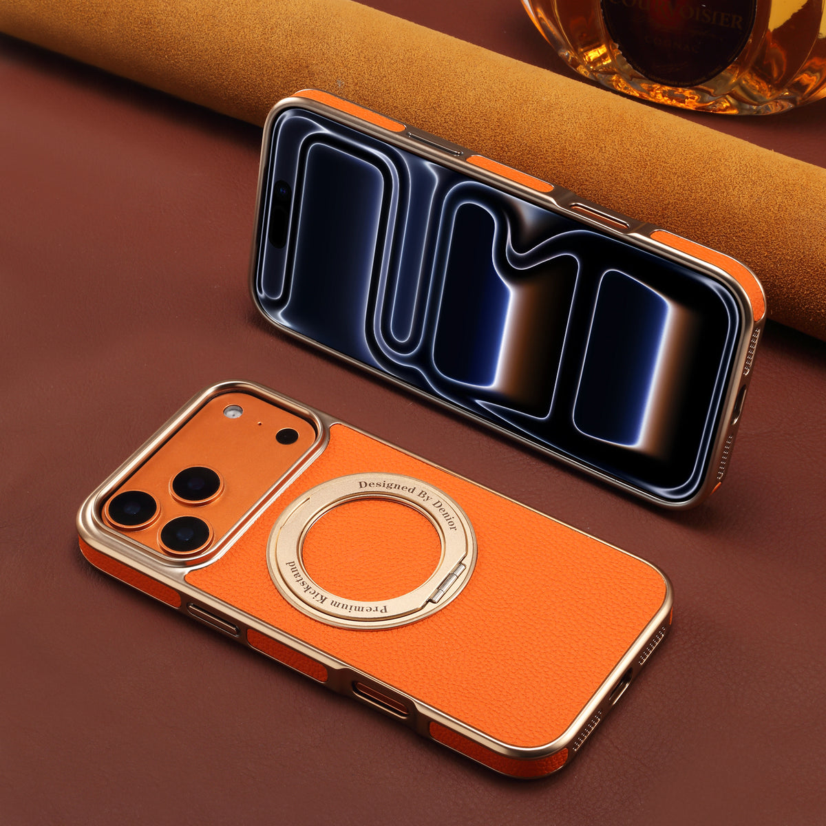 Lychee PU Leather Case with Rotatable Kickstand | A25+2L